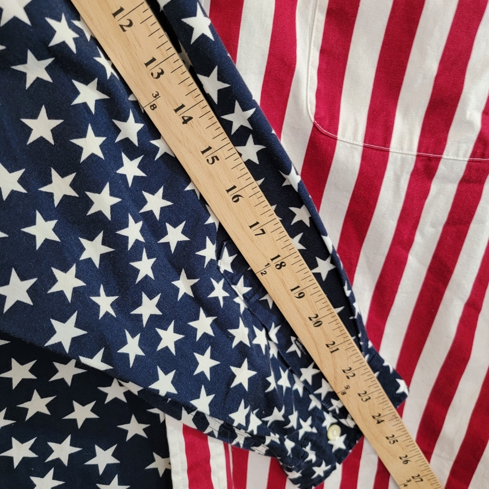 Structure American Flag Style Button Down Vintage… - image 5